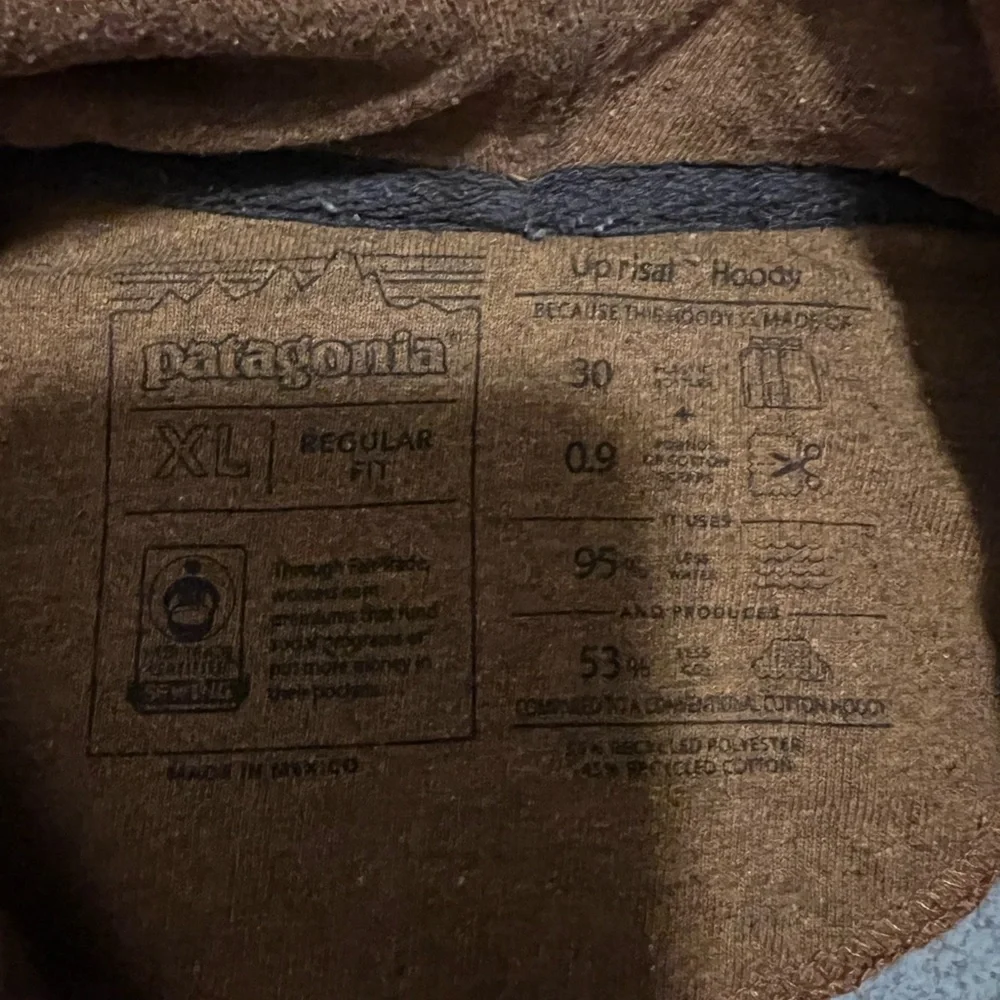 Patagonia Brown Pullover Hoodie with Printed Label